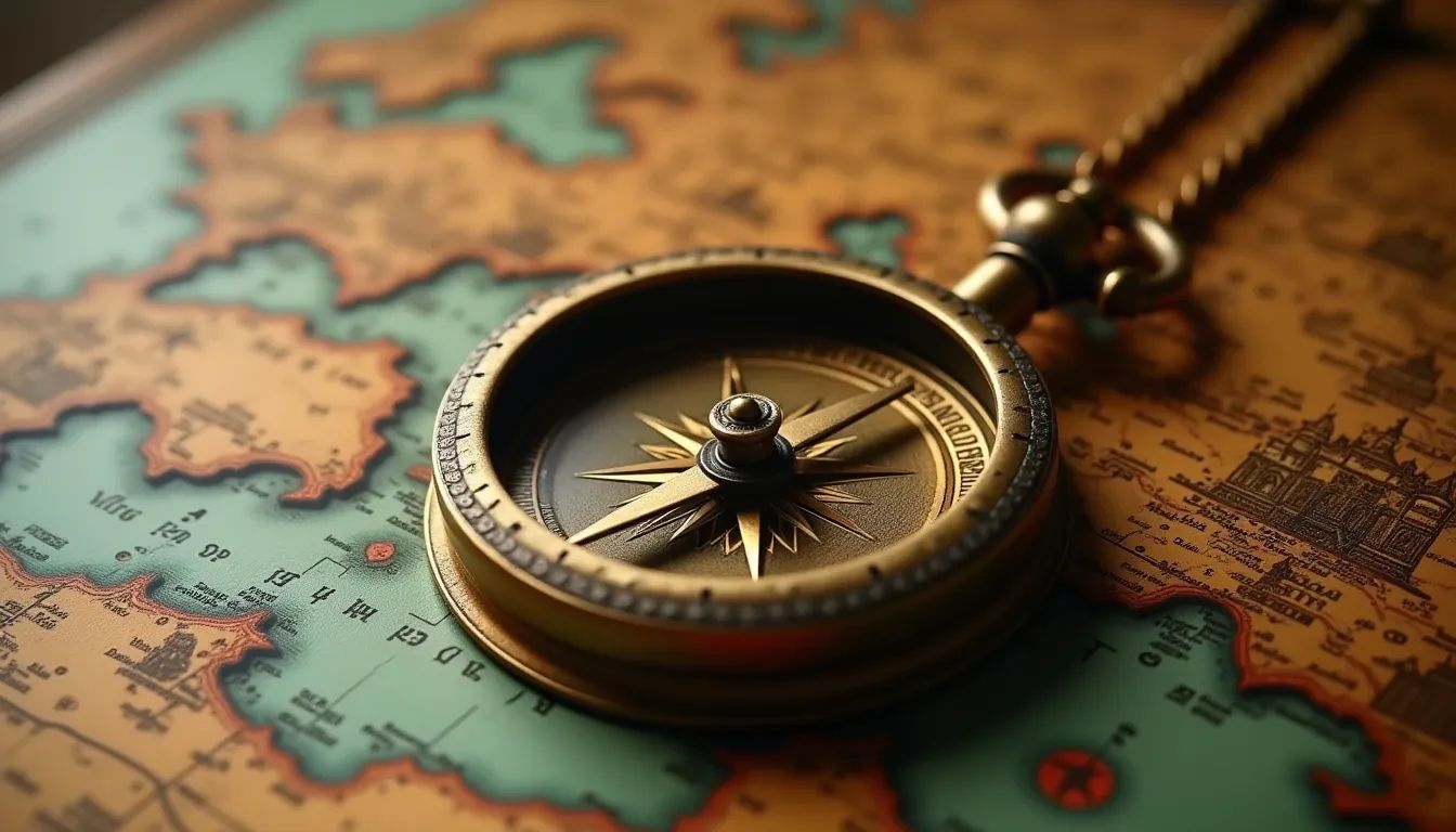 Compass and map background